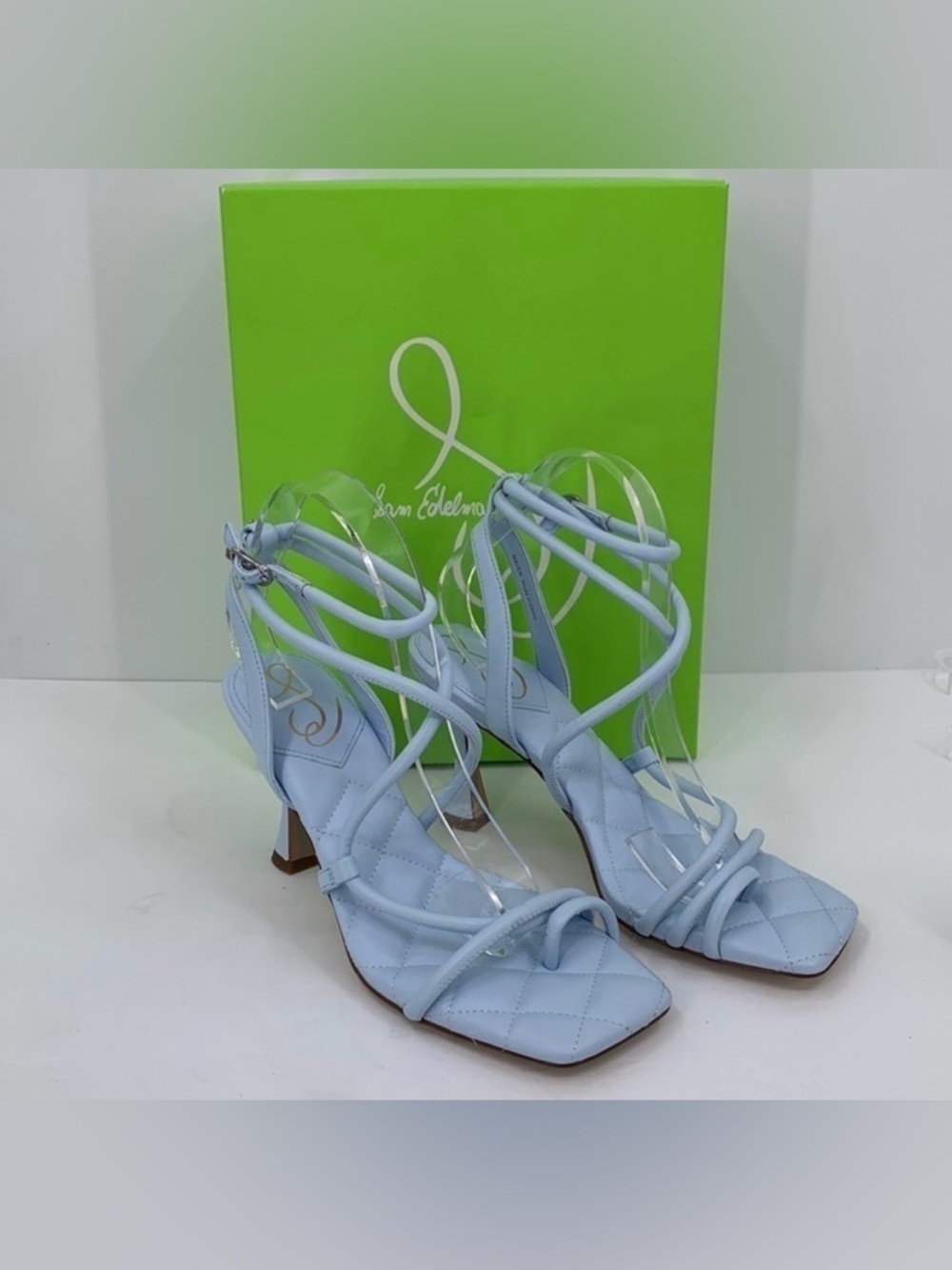 Sam Edelman Maven strappy sandal light blue shoe quilted DAMAGE new 9.5